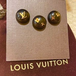 Louis Vuitton Silvania Tigerwood Monogram Stud Earrings (Set of 3)